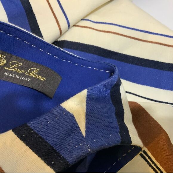 LORO PIANA Colorful Linen Stripe Shift Dress size 40 /US 6 made in ITALY D2 - Picture 8 of 9
